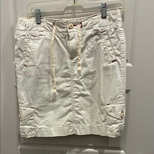 Ralph Lauren Polo Jeans Co. White Cargo Skirt with rust and yellow Accents